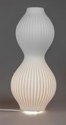 Produktbild von Tischlampe Keramik weiß mit Rillen 18 x 40 cm formano