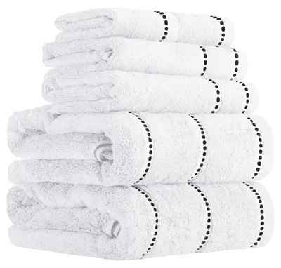 Immagine prodotto di Set di asciugamani Lavish Home, 525 g/m², 100% cotone, composto da 2 asciugamani da bagno e 2 asciugamani viso