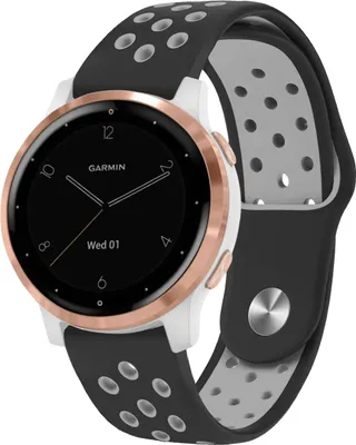 Obrázek produktu pro Huawei Watch GT 4 41 mm, Garmin Vivomove 3s 39 mm, Garmin Vivoactive 4s 40 mm, Garmin Vivoactive 3s, Garmin Venu 3S, Garmin Venu 2s 40 mm, Fossil Gen 6 42 mm, Fossil Gen 5e 42 mm Řemínek: silikonový sportovní řemínek imoshion s kulatým tlačítkem a kolíčkem