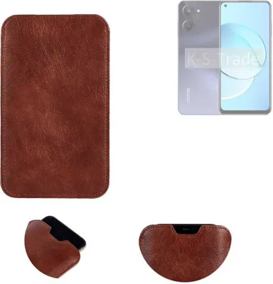 Produktbild von K-S-Trade Schutzhülle Handyhülle kompatibel mit Realme 10 Handytasche Kunstleder Sleeve in braun