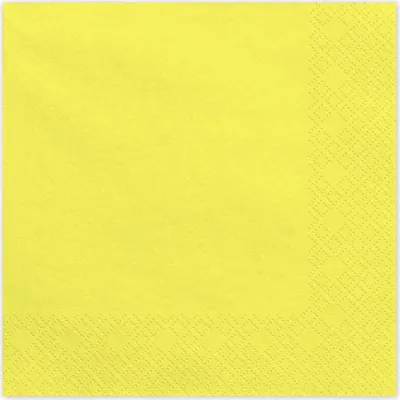 Obrázek produktu pro Papírové ubrousky 33 x 33 cm, 2vrstvé, 20 kusů, žluté
