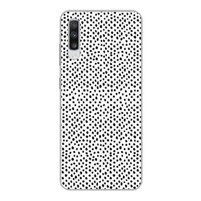 Produktbild von MuchoWow® Handyhülle Schutzhülle Hülle für Samsung Galaxy A70 Polka dots - Schwarz - Weiß Silikon Softcase Handy Hülle - Schutzhaube