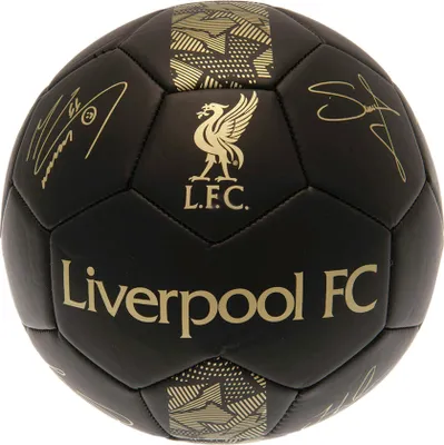 Produktbild von Liverpool FC - "Phantom" Fußball mit Unterschriften TA8819 (5) (Schwarz/Gold)