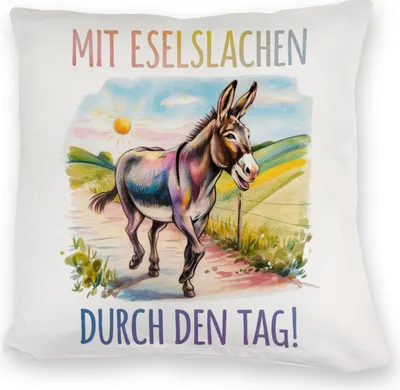 Produktbild von Mit Eselslachen durch den Tag Kuschelkissen