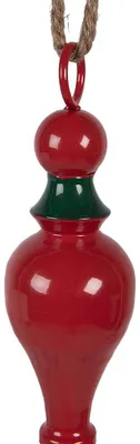 Image de Clayre & Eef Pendentif de Noël Ø 8x41 cm Rouge Vert Métal