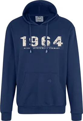 Produktbild von Übergrößen Kapuzen-Sweatshirt AHORN SPORTS Vintage Number beige Alpine Blue 3XL