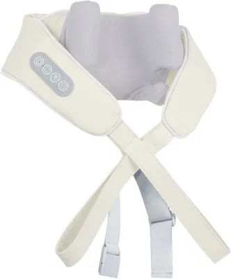 Imagen del producto de Masajeador para trapecios y hombros, soporte para el cuello, masajeador para la columna cervical, almohadilla de masaje para el cuello (color blanco)