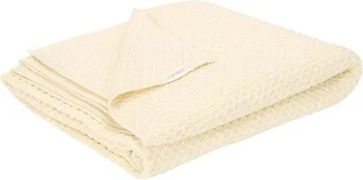 Produktbild von Unyqoos® Babybettdecke – 100% Bio‑Baumwolle, Weiß (Pure Soft White), 110 x 140 cm, gestrickt, weich, atmungsaktiv & warm – auch als Wickel-, Tages- oder Spieldecke