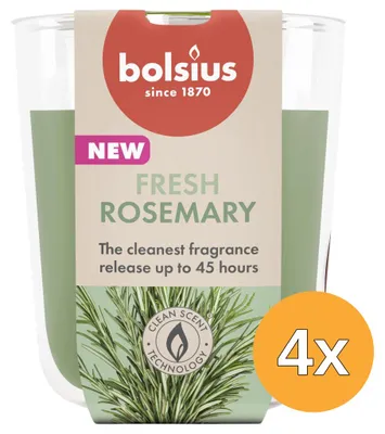 Produktbild von 4 Stück Bolsius Duftglas 97/85, Aroma: Rosmarin (je 1 Stück)