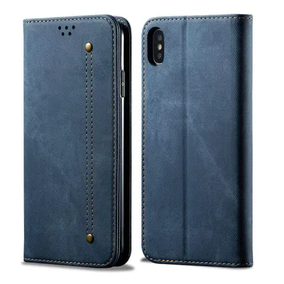 Obrázek produktu pro iPhone XS Case, iPhone X Pouzdro, Kožené Peněženkové Pouzdro s Magnetickým Uzavíráním a Pouzdro s Funkcí Stojánku pro iPhone XS / X modré