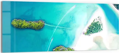 Produktbild von DEQORI Glasbild Echtglas 150x60 cm 'Sirithan Strand in Krabi' Wandbild Bild modern Deko