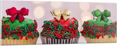 Produktbild von Bilder auf glas - Cupcakes Dessert Kuchen gebacken - 90x30cm - Glasbilder - Wandbilder - Kunstdruck - zum Aufhängen bereit - Wanddekoration aus Glas - Glas Bilder - Wandbild auf Glas - GAB90x30-2436