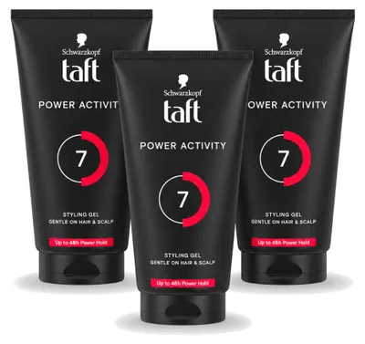 Image de 3 gels de coiffage Taft Power Active - 150 ml chacun - Pack avantageux - 3 pièces