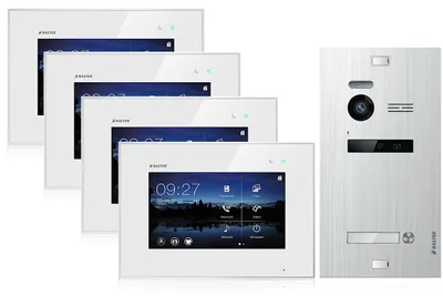 Produktbild von BALTER EVO Silber Video Türsprechanlage Set 1 Teilnehmer 4x 7" Monitor Weiß