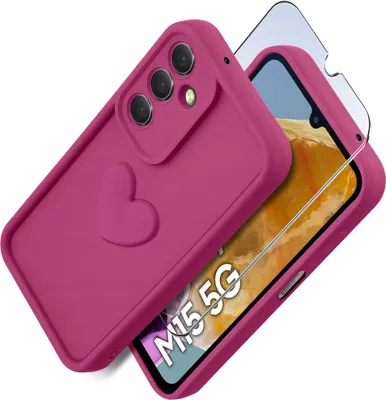 Immagine prodotto di Custodia per Samsung M15 5G in silicone opaco con cuore + vetro protettivo per display 9H