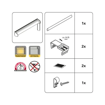 Produktbild von Gardinia EASYFIX Rollo Magic Screen weiß 60 x 150 cm
