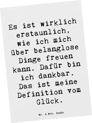 Produktbild von Mr. & Mrs. Panda Postkarte Spruch Dankbarkeit für kleine Dinge - Weiß - Geschenk, Gefühle, Ansichtskarten, Sprüche über, Ansichtskarte, Freude, Postkarten, Zitat, Gefühl