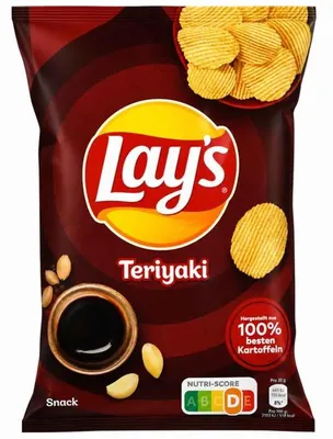 Produktbild von Lays Subway Teriyaki Geschmack Geriffelte Kartoffelchips (150g Packung)