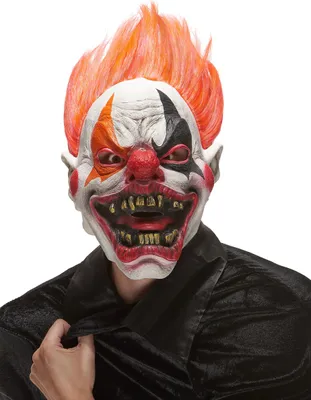 Produktbild von Höllenclown-Maske Horrorclown-Latexmaske weiss-bunt - Einheitsgröße