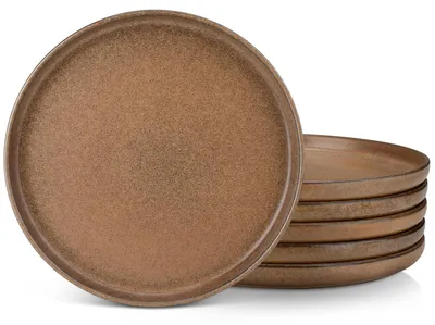 6er-Set Speiseteller 26 cm, Steinzeug, reaktive Glasur, spülmaschinengeeignet