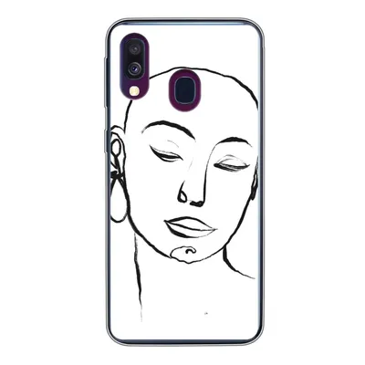 Produktbild von MuchoWow® Handyhülle Schutzhülle Hülle für Samsung Galaxy A40 Frau - Gesicht - Porträt Silikon Softcase Handy Hülle - Handy-Tasche