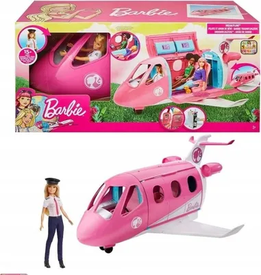 Produktbild von Barbie Reise Traumflugzeug verwandelbares Spielset mit Puppe und mehr als 15 reisebezogenen Zubehörteilen