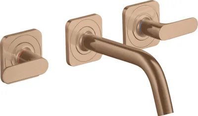 Immagine prodotto di hansgrohe AXOR Citterio mitigeur lavabo 3 trous encastré pour montage mural avec bec verseur 166 mm, béqu'illes et rosaces, 34313310, 34313310