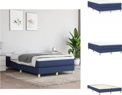 Obrázek produktu pro vidaXL Postel Boxspring modrá 120x200 cm látka - Postele a rámy postelí