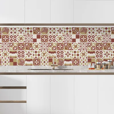Produktbild von Klebefolie für Küchenrückwand – Lumaléa – Zementfliesenoptik – Klebefolie + MATT-Schutz – 60 x 60 cm