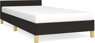 A bed frame with a mattress on a white background.