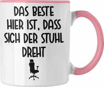 Produktbild von Trendation - Büro Tasse Lustiger Spruch Frau Männer Arbeit Kaffeetasse Kollegen Kollege Kollegin Geschenk (Rosa)