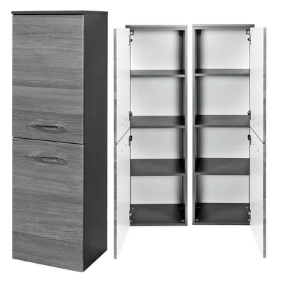 Produktbild von Midischrank FLORIDO-03 Eiche rauchsilber, graphitgrau, B x H x T: ca. 40 x 130 x 35 cm