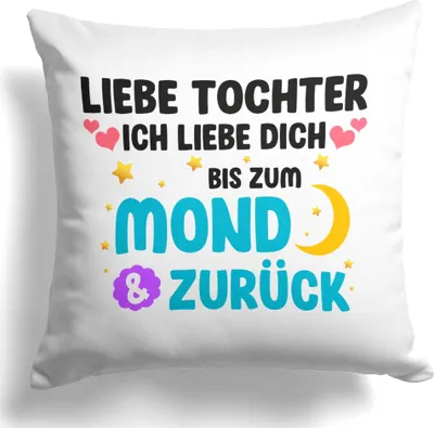 Produktbild von 22Feels Tochter Geschenk 18. Geburtstag Weihnachten Abitur Matura Mädchen Kissen Uni Abschluss Bachelor Master Konfirmation Firmung Deko Frauen Dekoration Wohnzimmer Schlafzimmer Couch