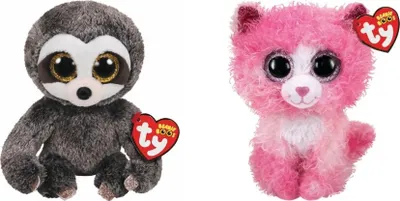 Immagine prodotto di Ty - Peluche - Beanie Boo's - Dangler Sloth e Reagan Cat