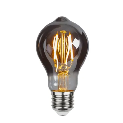 A single decorative LED light bulb with a smoky gray glass bulb and visible filament.