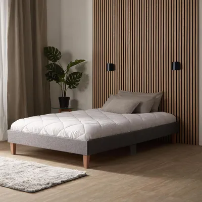 Produktbild von Homestyle4u Polsterbett 120 x 200 cm Grau Doppelbett Futonbett Bett Bettgestell Lattenrost