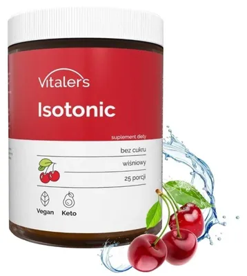 Obrázok produktu pre Vitaler's Isotonic – 250 g, prášok, vegánsky, bez konzervačných látok, bez cukru, čisté zloženie (250 g, čerešňa)