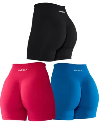 Produktbild von AUROLA Intensify Workout-Shorts für Damen, nahtlos, Scrunch, kurz, Fitnessstudio