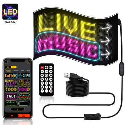 Produktbild von ZELURXX LED-Anzeige 32x64 Pixel mit Ständer, Bluetooth APP Steuerung, Wasserdicht IP65, 34.7x20cm, Harter Bildschirm