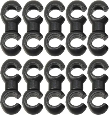 Productafbeelding van Fiets Kabelsluitingen - S-Haak Clips - Fiets Kabel Organisatie - Draaibare 360 Graden - 19.4 mm Lengte - Zwart