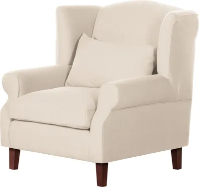 Produktbild von home24 Ohrensessel - Webstoff - Beige