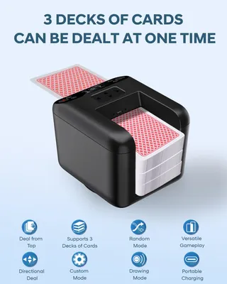 Image de Distributeur de cartes automatique avec rotation à 180°/360°, pour 1 à 3 jeux, pour 2 à 12 joueurs, avec télécommande, pour