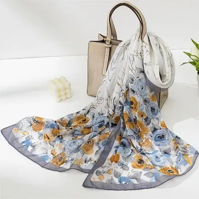 Zdjęcie produktu dla Elegancka chusta SE-38352 w szaro-wielokolorowym wzorze KP38352