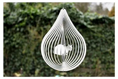 Produktbild von Windspiel aus Edelstahl mit Katzenmotiv