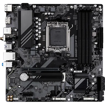 Zdjęcie produktu dla GIGABYTE B650M D3HP AX, AMD, Gniazdo AM5, AMD Ryzen 7000 Series, AMD Ryzen 8000 Series, AMD Ryzen 9000 Series, Gniazdo AM5, DDR5-SDRAM, 256 GB