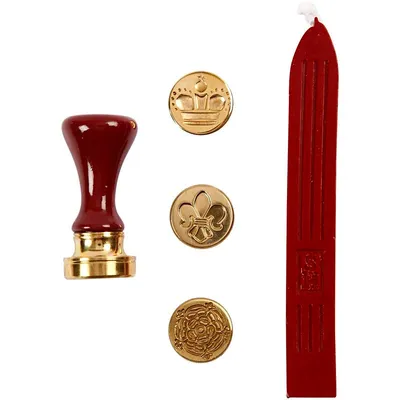 Produktbild von Creativ Company Siegelset, Krone, Blume, Französische Lilie, D 18 mm, 1 Set