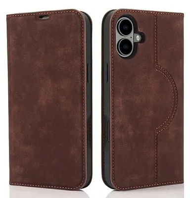 Zdjęcie produktu dla Etui iphone 16 plus magnetyczne skórzane portfel RFID