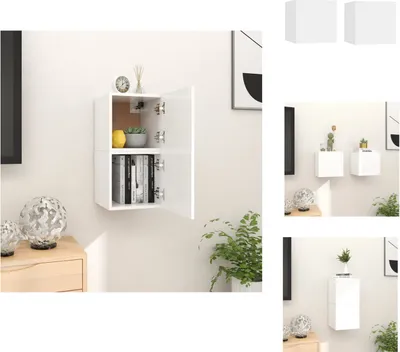 Zdjęcie produktu dla vidaXL Szafki ścienne pod TV 2 szt. Biały 30,5x30x30 cm - Meble TV