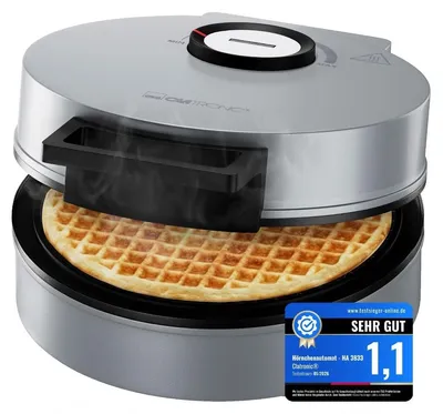 Productafbeelding van Croissantijzer - Wafelijzer - 1200 W - Antiaanbaklaag - Zilver