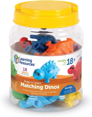 Image de Learning Resources - Jeu éducatif "Snap-n-Learn" : Dinosaure à associer - Coffret de 18 pièces